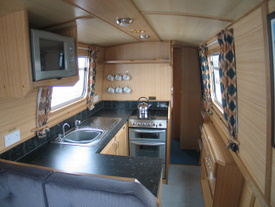The kitchen on the CBC class canal boat